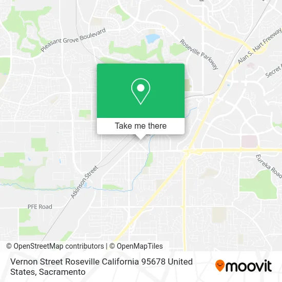 Vernon Street Roseville California 95678 United States map