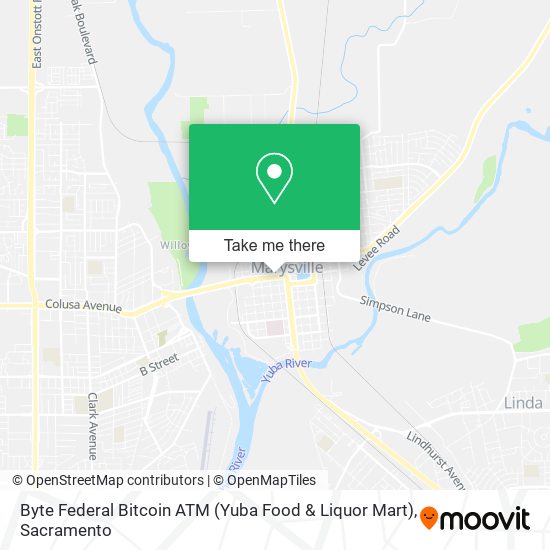 Byte Federal Bitcoin ATM (Yuba Food & Liquor Mart) map