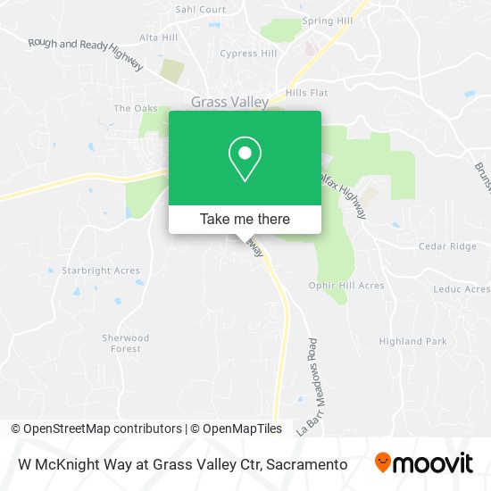 W McKnight Way at Grass Valley Ctr map