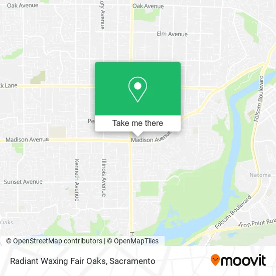 Radiant Waxing Fair Oaks map