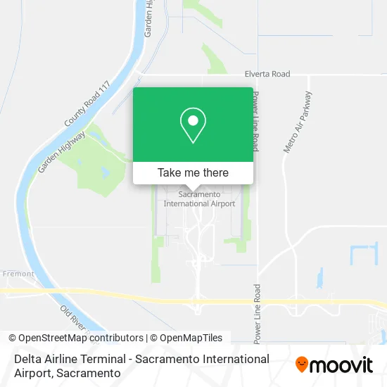 Delta Airline Terminal - Sacramento International Airport map