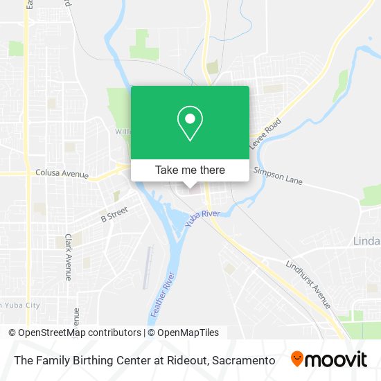 The Family Birthing Center at Rideout map