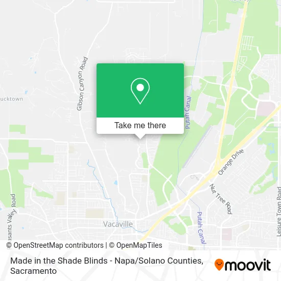 Made in the Shade Blinds - Napa / Solano Counties map