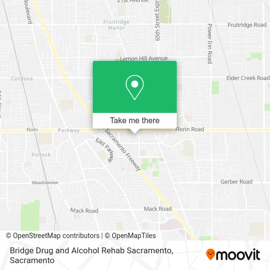 Bridge Drug and Alcohol Rehab Sacramento map