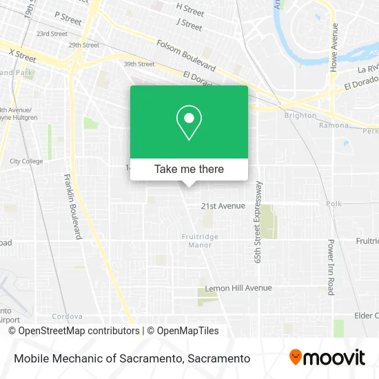Mapa de Mobile Mechanic of Sacramento