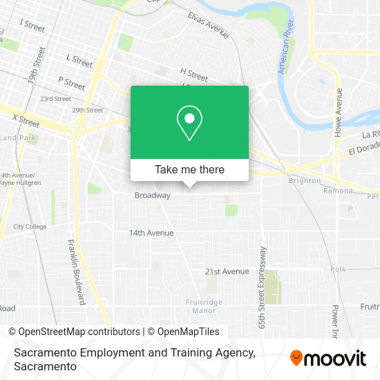 Sacramento Employment and Training Agency map
