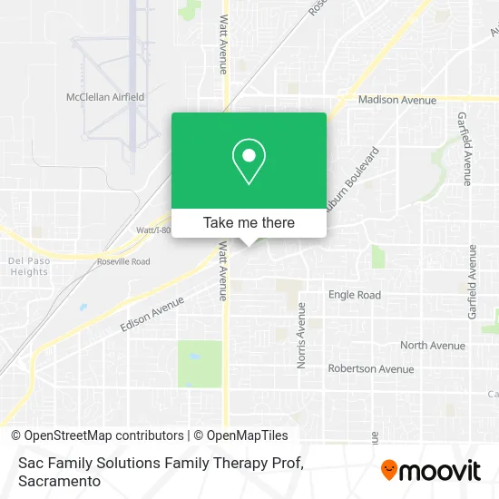 Mapa de Sac Family Solutions Family Therapy Prof