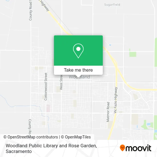 Mapa de Woodland Public Library and Rose Garden
