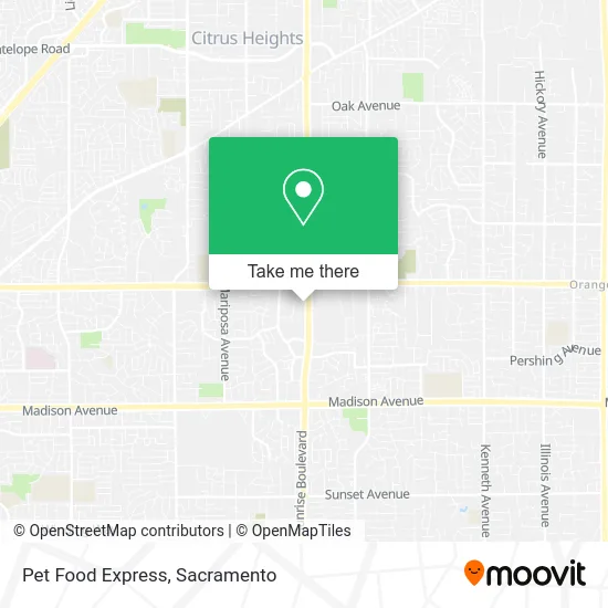 Mapa de Pet Food Express