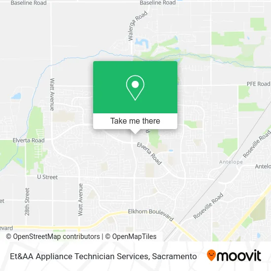 Et&AA Appliance Technician Services map