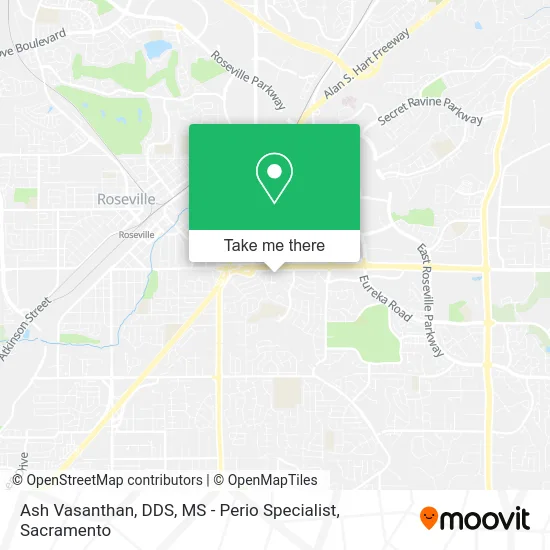 Ash Vasanthan, DDS, MS - Perio Specialist map