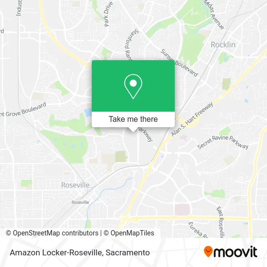 Amazon Locker-Roseville map