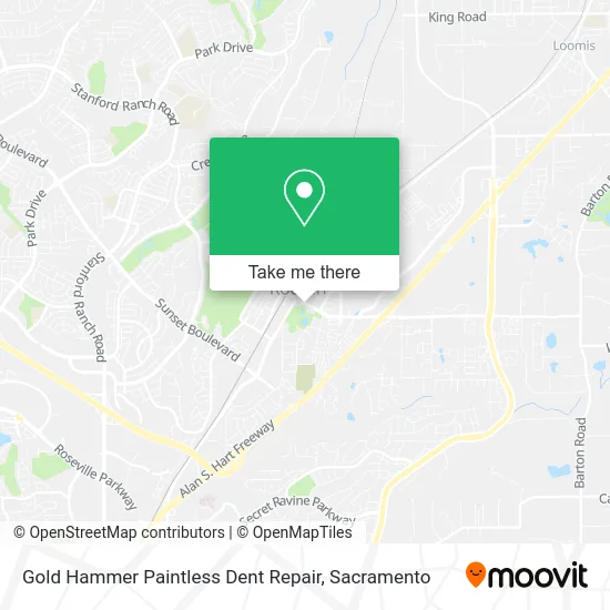 Gold Hammer Paintless Dent Repair map