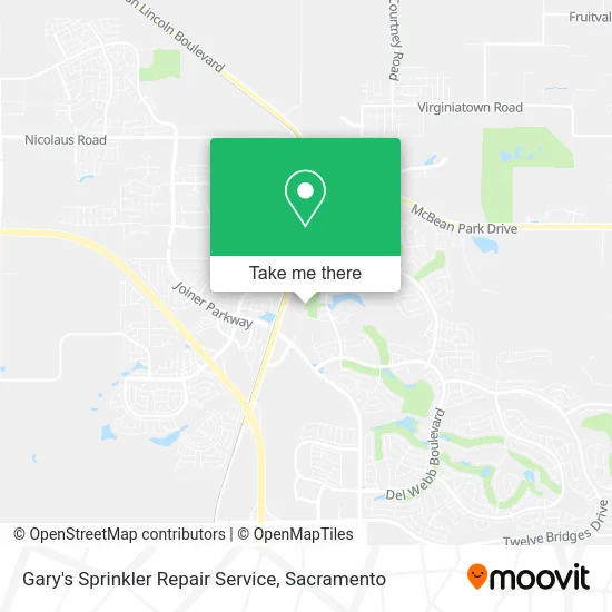 Gary's Sprinkler Repair Service map