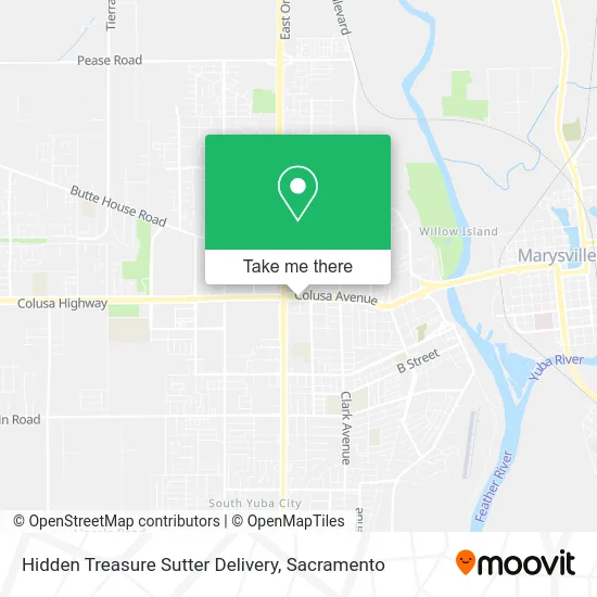 Hidden Treasure Sutter Delivery map