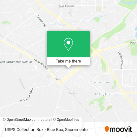 USPS Collection Box - Blue Box map