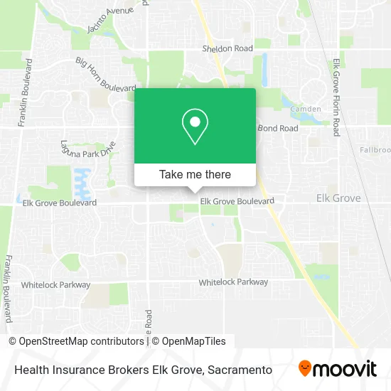 Health Insurance Brokers Elk Grove map