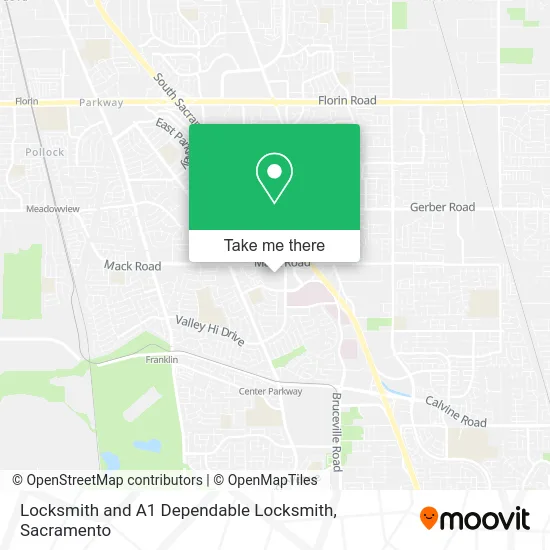 Locksmith and A1 Dependable Locksmith map