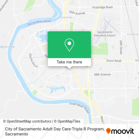 City of Sacramento Adult Day Care-Triple R Program map