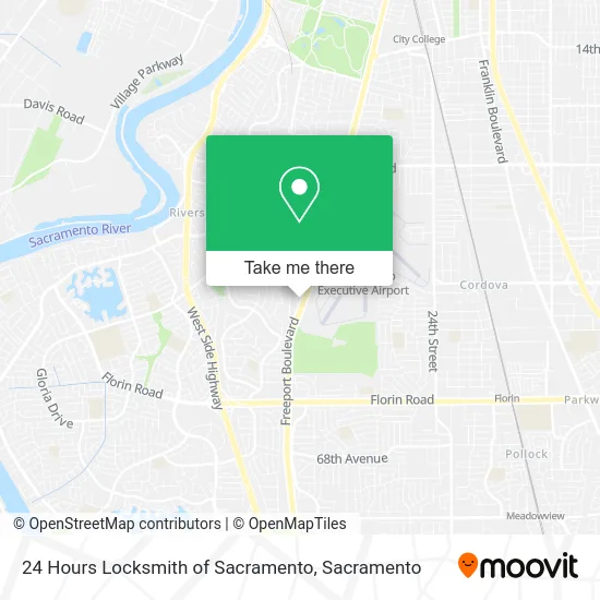 24 Hours Locksmith of Sacramento map