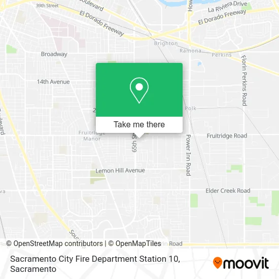 Sacramento City Fire Department Station 10 map