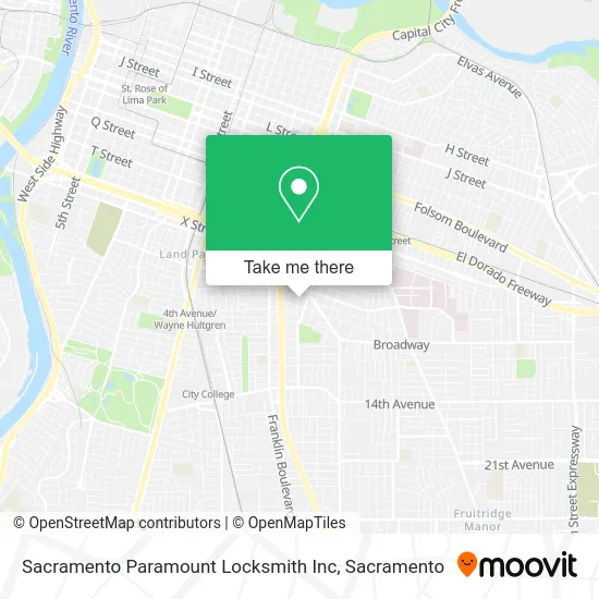 Sacramento Paramount Locksmith Inc map