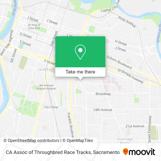 CA Assoc of Throughbred Race Tracks map