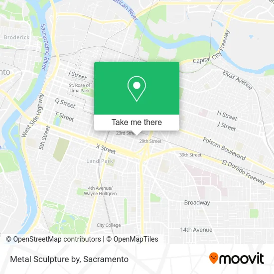 Metal Sculpture by map