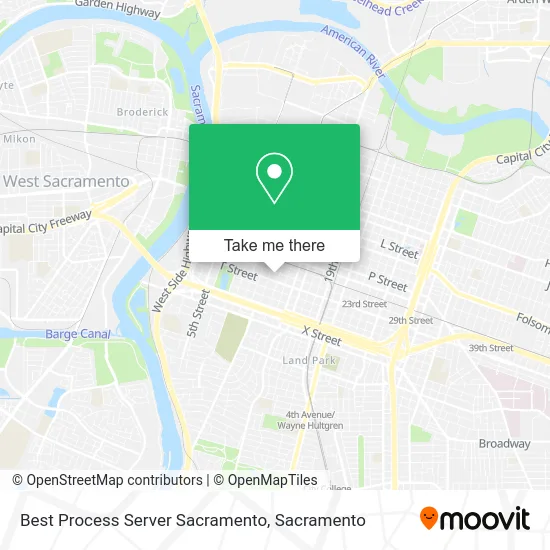 Mapa de Best Process Server Sacramento