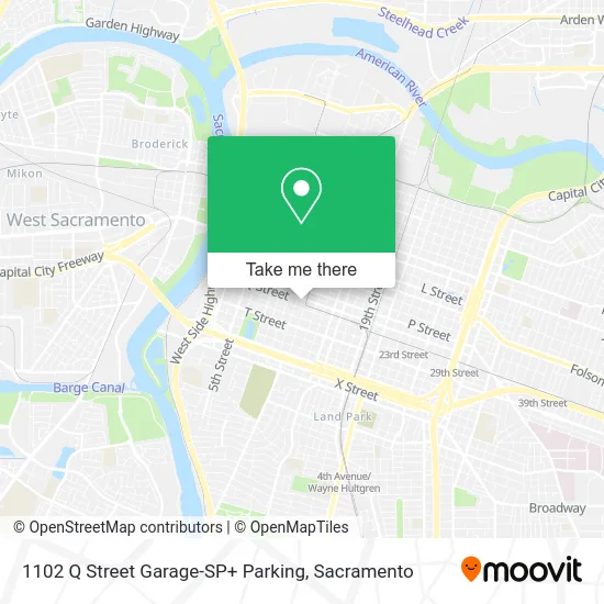 Mapa de 1102 Q Street Garage-SP+ Parking