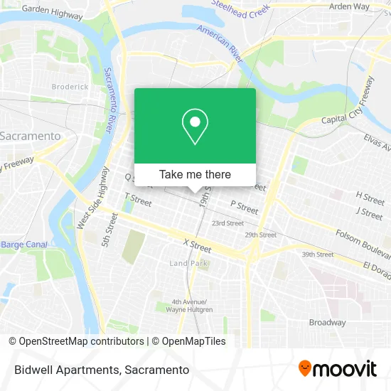 Mapa de Bidwell Apartments