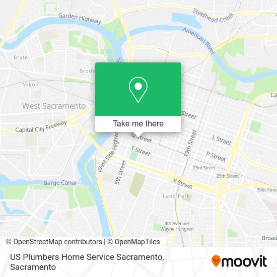 US Plumbers Home Service Sacramento map