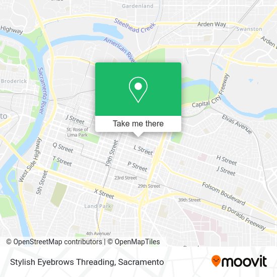 Stylish Eyebrows Threading map