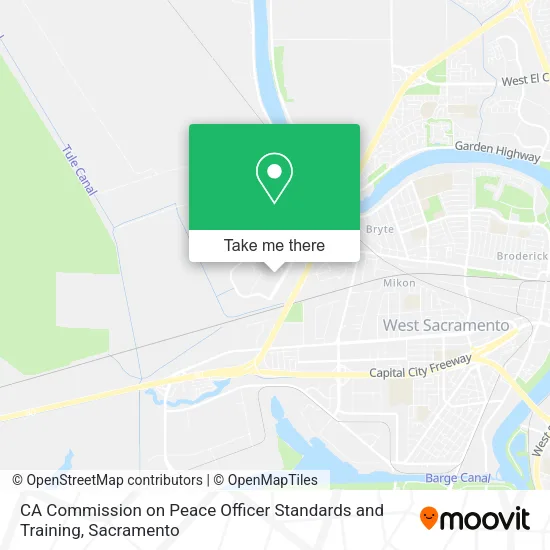Mapa de CA Commission on Peace Officer Standards and Training