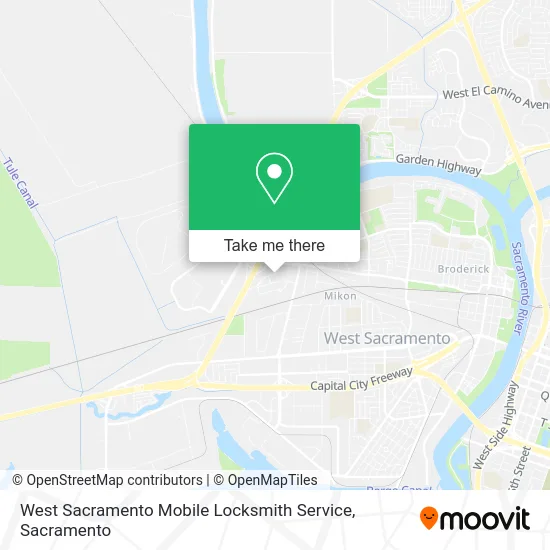 Mapa de West Sacramento Mobile Locksmith Service