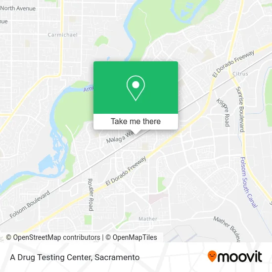 A Drug Testing Center map