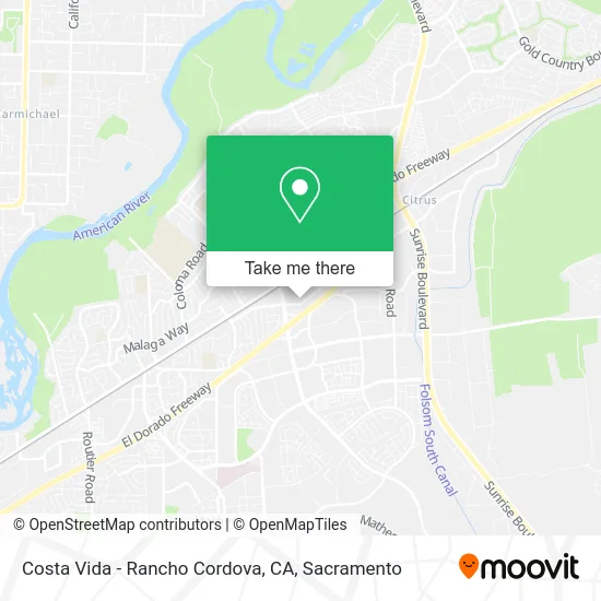 Costa Vida - Rancho Cordova, CA map