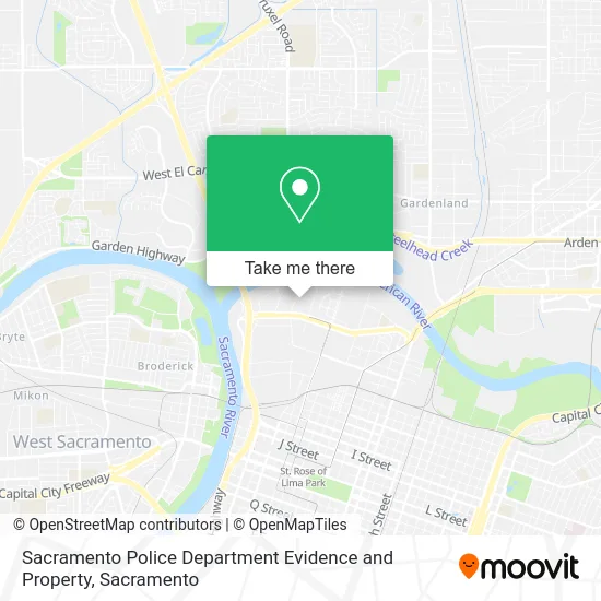 Sacramento Police Department Evidence and Property map