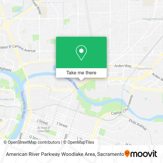 Mapa de American River Parkway Woodlake Area
