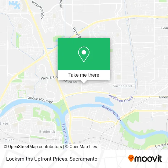 Mapa de Locksmiths Upfront Prices