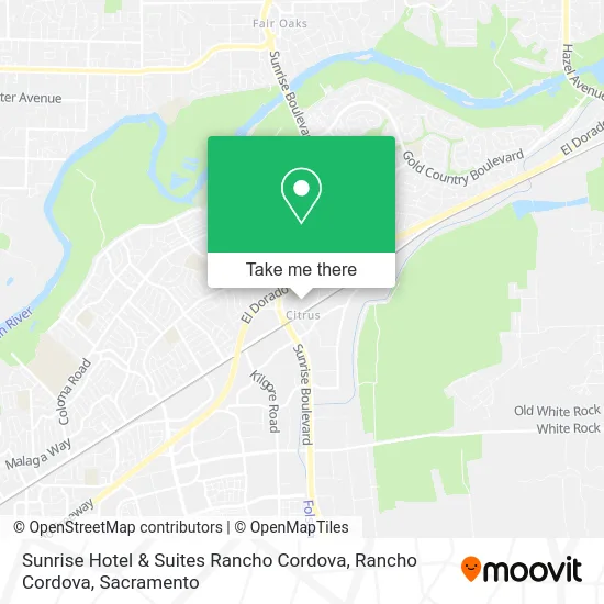 Sunrise Hotel & Suites Rancho Cordova, Rancho Cordova map