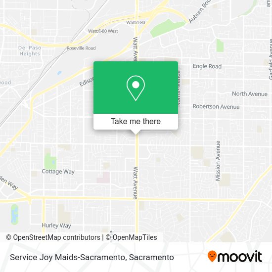 Service Joy Maids-Sacramento map