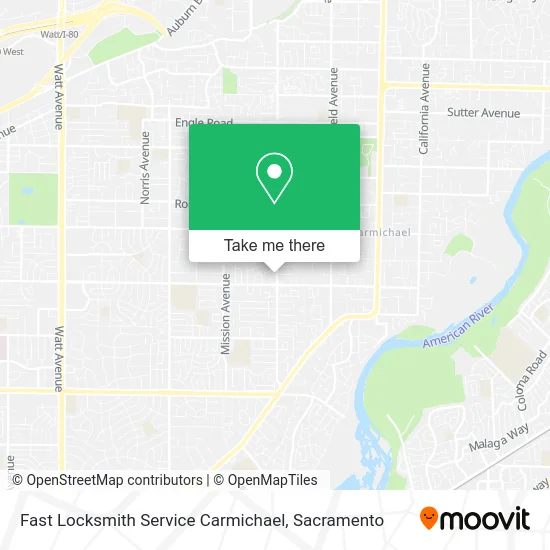 Fast Locksmith Service Carmichael map