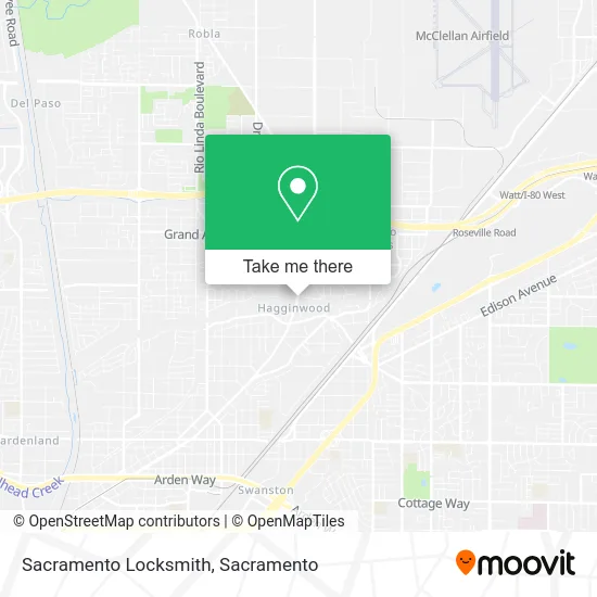 Mapa de Sacramento Locksmith