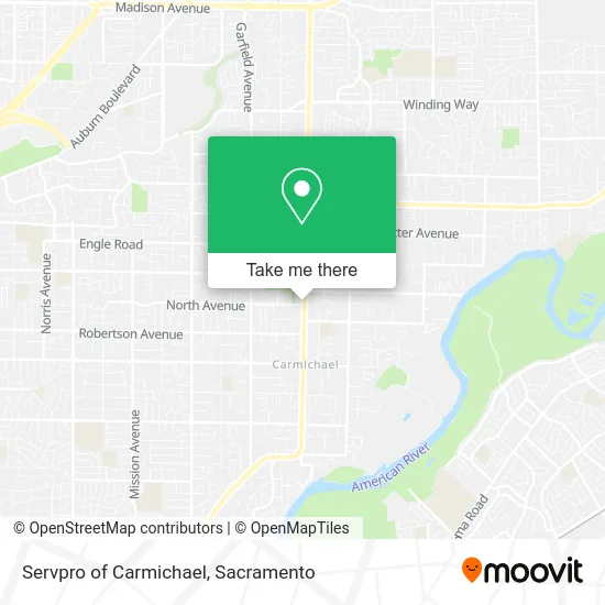 Servpro of Carmichael map