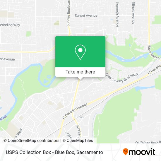 USPS Collection Box - Blue Box map