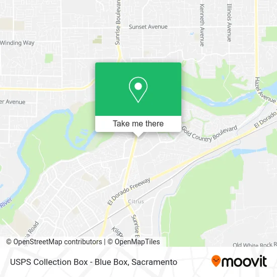 Mapa de USPS Collection Box - Blue Box