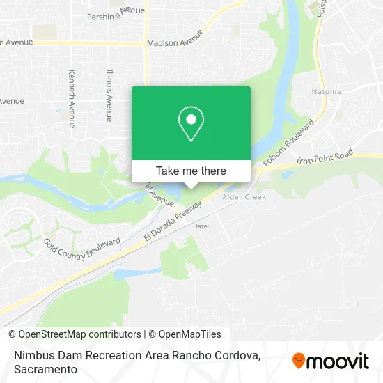 Nimbus Dam Recreation Area Rancho Cordova map