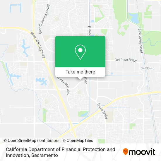 Mapa de California Department of Financial Protection and Innovation