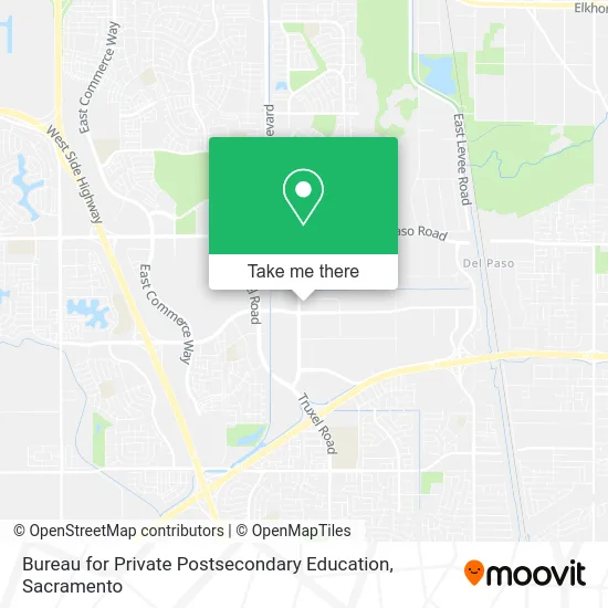 Mapa de Bureau for Private Postsecondary Education